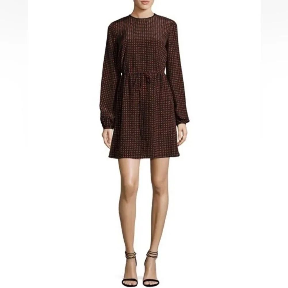 Diane Von Furstenberg Silk Polka Dot Drawstring Mini A Line Dress Red Sz 4